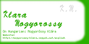 klara mogyorossy business card